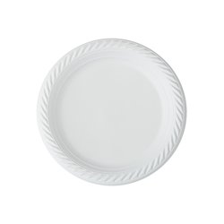 100 stk Dekorative Genbrugelige Tallerkner hvide 18cm 100 stk Dekorative Genbrugelige Tallerkner hvide 18cm