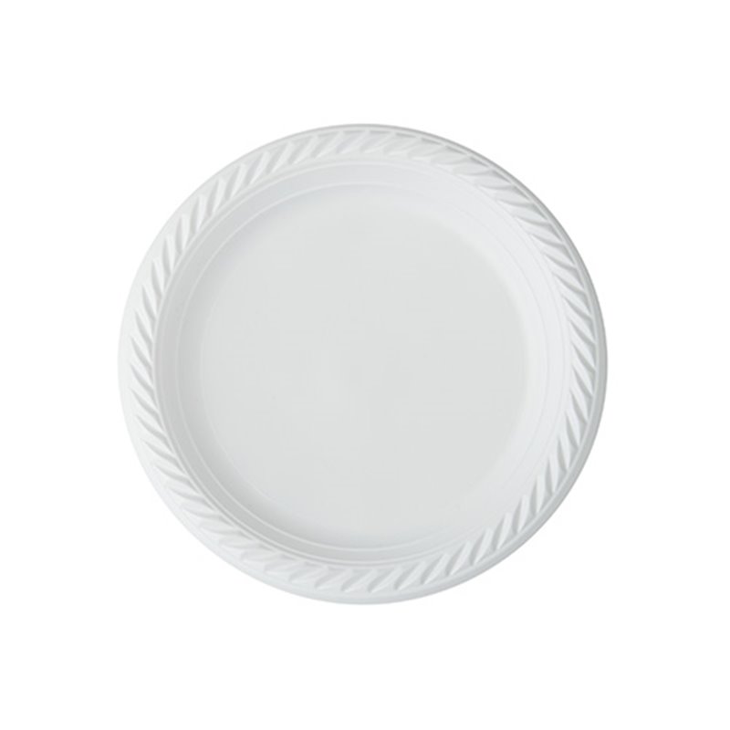 100 stk Dekorative Genbrugelige Tallerkner hvide 18cm 100 stk Dekorative Genbrugelige Tallerkner hvide 18cm
