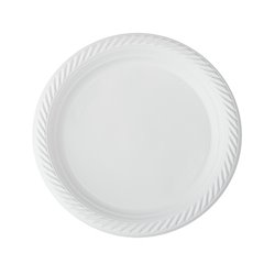 100 stk Dekorative Genbrugelige Tallerkner hvide 22cm 100 stk Dekorative Genbrugelige Tallerkner hvide 22cm