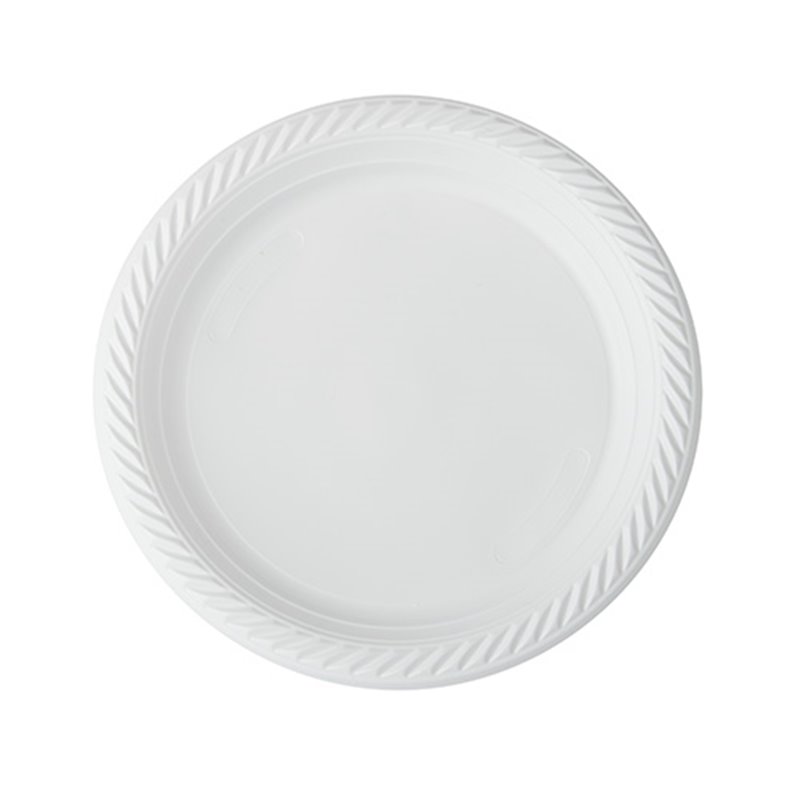 100 stk Dekorative Genbrugelige Tallerkner hvide 22cm 100 stk Dekorative Genbrugelige Tallerkner hvide 22cm