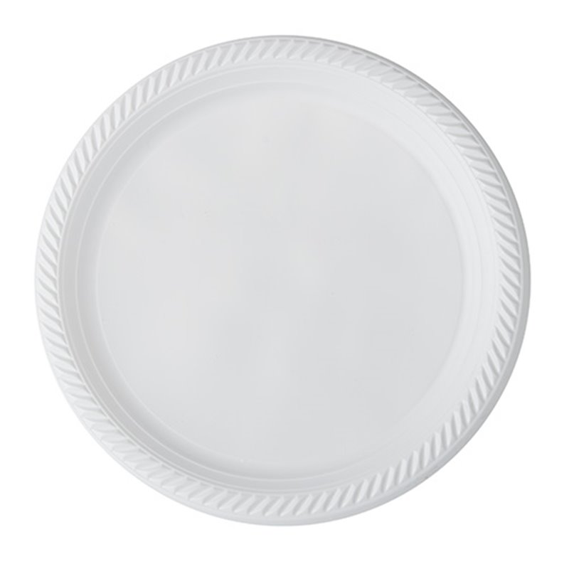 100 stk Dekorative Genbrugelige Tallerkner hvide 26cm 100 stk Dekorative Genbrugelige Tallerkner hvide 26cm