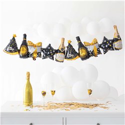 Ballonguirlande Fødselsdag Guld Sort Hvid 206 cm – Luksuriøs Folieballon Dekoration Ballonguirlande Fødselsdag Guld Sort Hvid 206 cm – Luksuriøs Folieballon Dekoration