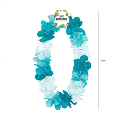 Turkis Hawaii Halskæde – Festlig Blomsterkrans i Lei-Stil 105-115 cm Turkis Hawaii Halskæde – Festlig Blomsterkrans i Lei-Stil 105-115 cm