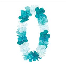 Turkis Hawaii Halskæde – Festlig Blomsterkrans i Lei-Stil 105-115 cm Turkis Hawaii Halskæde – Festlig Blomsterkrans i Lei-Stil 105-115 cm