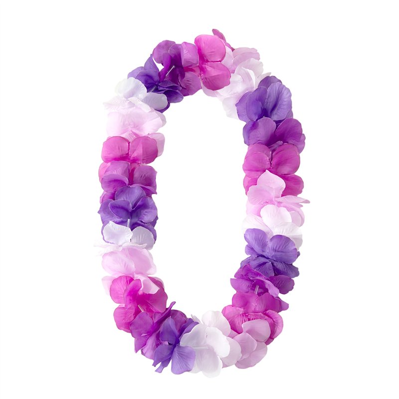 Lilla Hawaii Halskæde – Festlig Blomsterkrans i Lei-Stil 105-115 cm