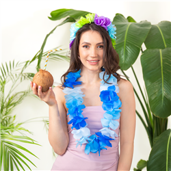 Blå Hawaii Halskæde – Festlig Blomsterkrans i Lei-Stil 105-115 cm Blå Hawaii Halskæde – Festlig Blomsterkrans i Lei-Stil 105-115 cm