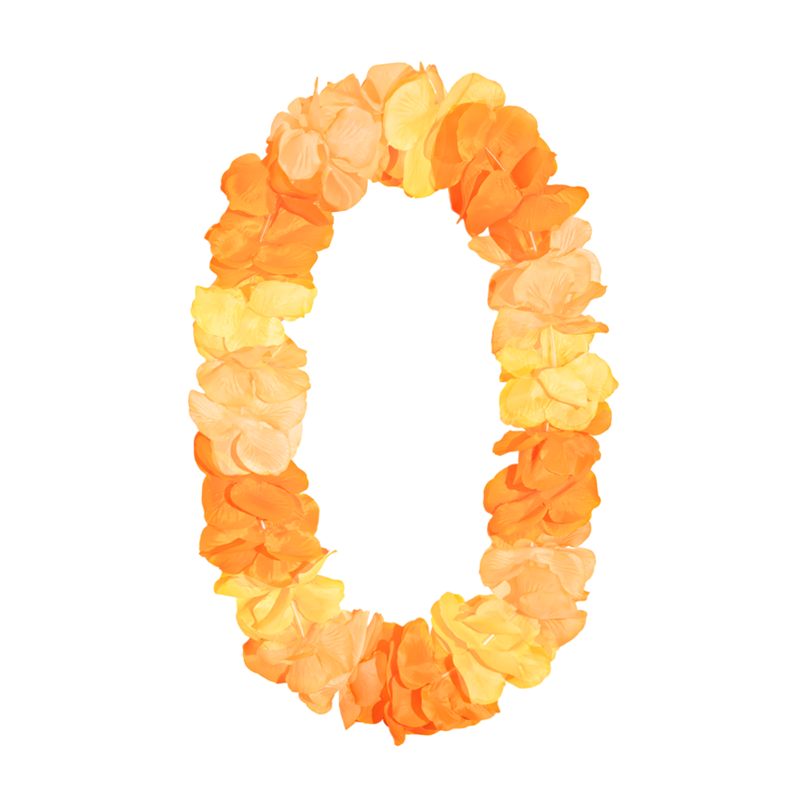 Orange Hawaii Halskæde – Festlig Blomsterkrans i Lei-Stil 105-115 cm Orange Hawaii Halskæde – Festlig Blomsterkrans i Lei-Stil 105-115 cm