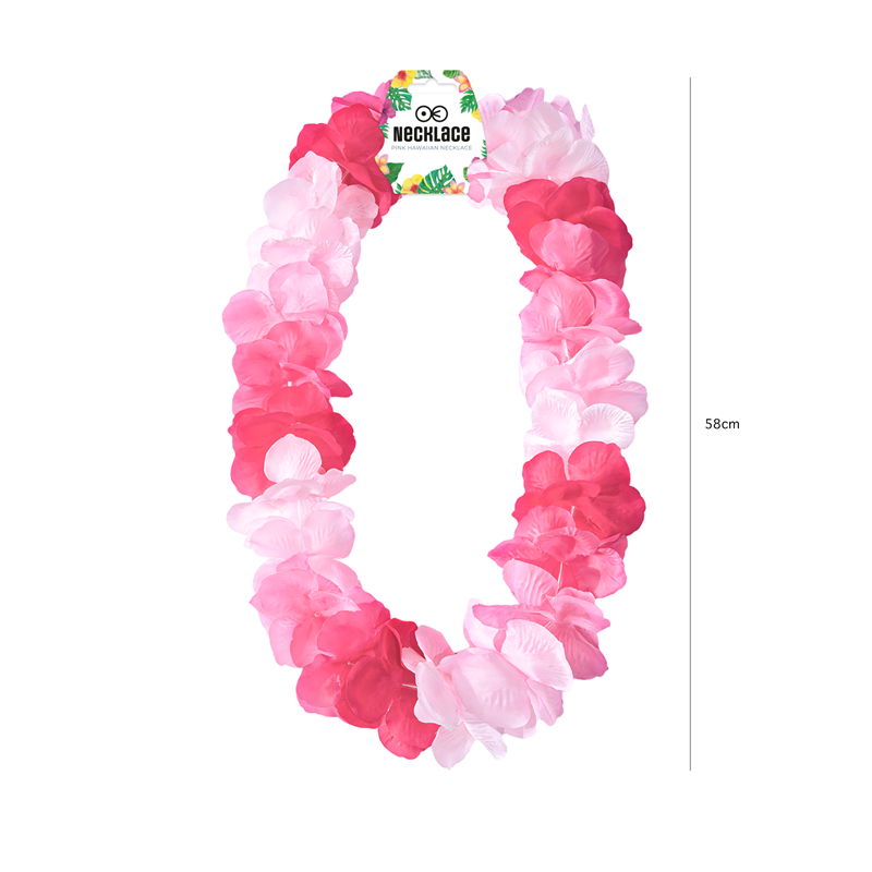 Pink Hawaii Halskæde – Festlig Blomsterkrans i Lei-Stil 105-115 cm Pink Hawaii Halskæde – Festlig Blomsterkrans i Lei-Stil 105-115 cm