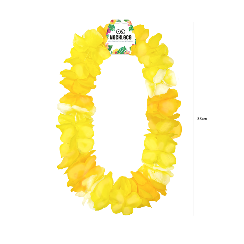Gul Hawaii Halskæde – Festlig Blomsterkrans i Lei-Stil 105-115 cm Gul Hawaii Halskæde – Festlig Blomsterkrans i Lei-Stil 105-115 cm