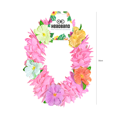 1 stk. Lyserød Hawaii Pandebånd – Elastisk Blomsterkrans til Fest & Farver 1 stk. Lyserød Hawaii Pandebånd – Elastisk Blomsterkrans til Fest & Farver
