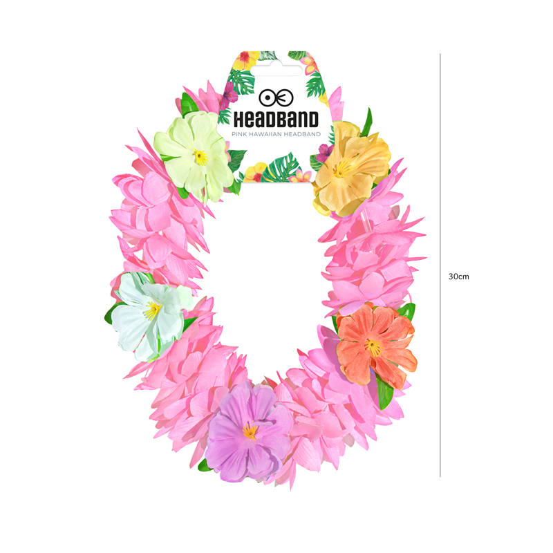1 stk. Lyserød Hawaii Pandebånd – Elastisk Blomsterkrans til Fest & Farver 1 stk. Lyserød Hawaii Pandebånd – Elastisk Blomsterkrans til Fest & Farver