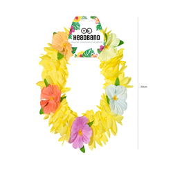1 stk. Gul Hawaii Pandebånd – Elastisk Blomsterkrans til Fest & Farver 1 stk. Gul Hawaii Pandebånd – Elastisk Blomsterkrans til Fest & Farver