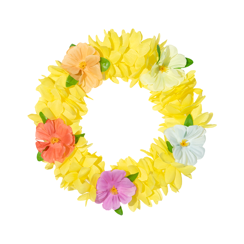 1 stk. Gul Hawaii Pandebånd – Elastisk Blomsterkrans til Fest & Farver 1 stk. Gul Hawaii Pandebånd – Elastisk Blomsterkrans til Fest & Farver