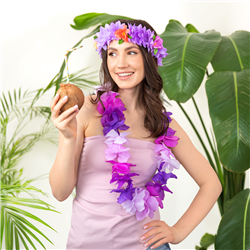 1 stk. Lavendel Hawaii Pandebånd – Elastisk Blomsterkrans til Fest & Farver 1 stk. Lavendel Hawaii Pandebånd – Elastisk Blomsterkrans til Fest & Farver