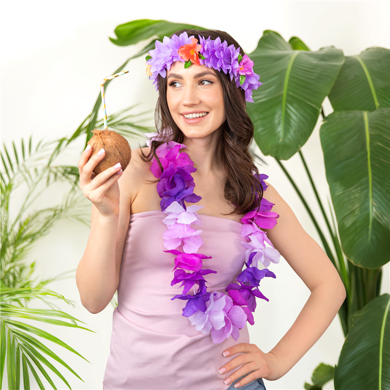 1 stk. Lavendel Hawaii Pandebånd – Elastisk Blomsterkrans til Fest & Farver 1 stk. Lavendel Hawaii Pandebånd – Elastisk Blomsterkrans til Fest & Farver