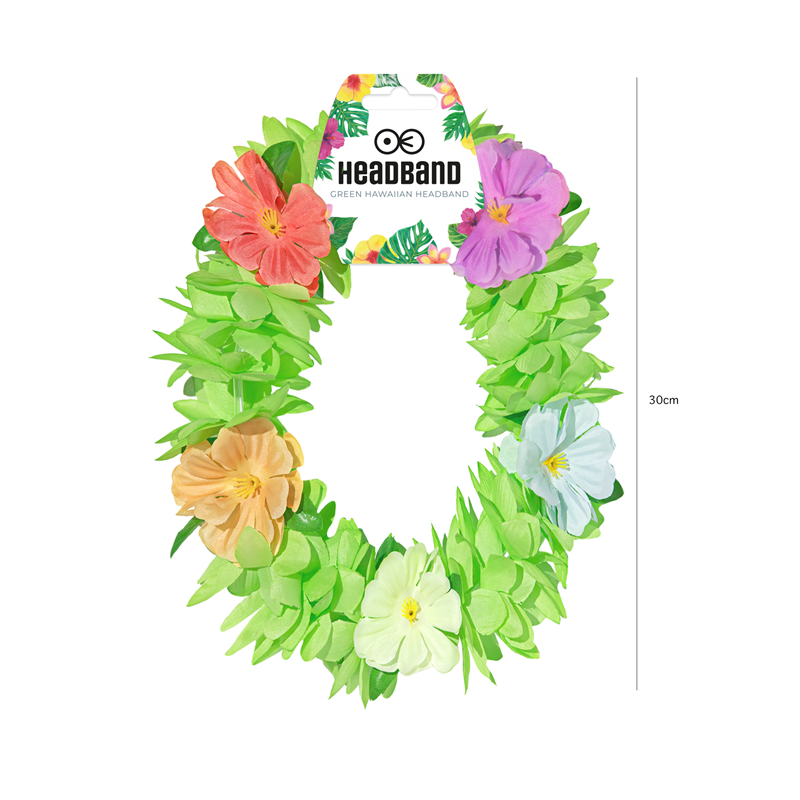1 stk. Lysegrøn Hawaii Pandebånd – Elastisk Blomsterkrans til Fest & Farver 1 stk. Lysegrøn Hawaii Pandebånd – Elastisk Blomsterkrans til Fest & Farver