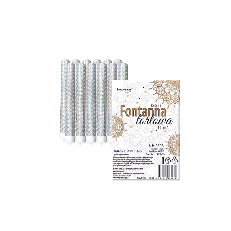 12 stk. Isfontæner Sølv 12 cm Guldgnister – Festlig Dekoration til Kager & Events 12 stk. Isfontæner Sølv 12 cm Guldgnister – Festlig Dekoration til Kager & Events