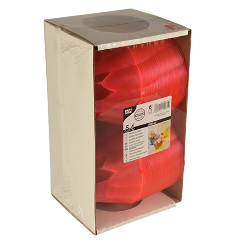 54 stk. Lyserøde Is- & Dessertbægre "Royal" – 400ml Polystyren (PS), Ø12cm 54 stk. Lyserøde Is- & Dessertbægre "Royal" – 400ml Polystyren (PS), Ø12cm