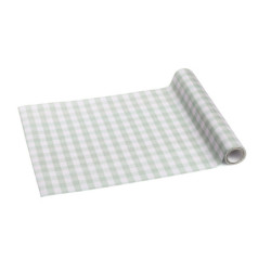 Nonwoven table Runner Grid, sage, 40x500cm Nonwoven table Runner Grid, sage, 40x500cm