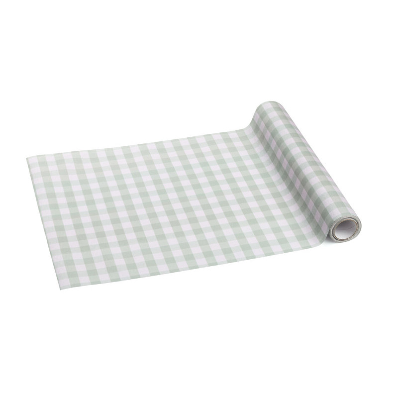Nonwoven table Runner Grid, sage, 40x500cm Nonwoven table Runner Grid, sage, 40x500cm