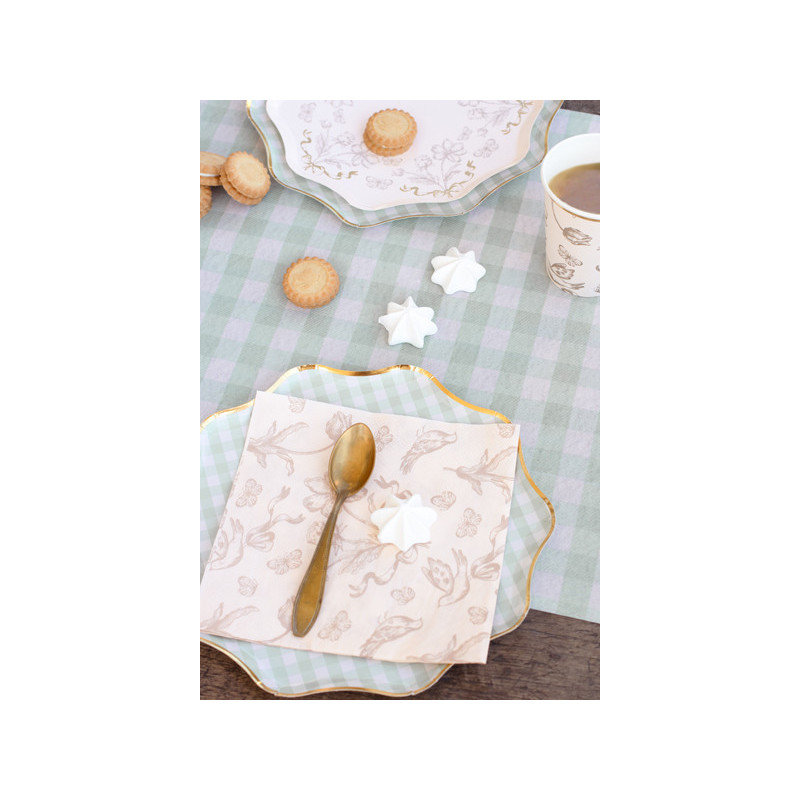 Nonwoven table Runner Grid, sage, 40x500cm Nonwoven table Runner Grid, sage, 40x500cm