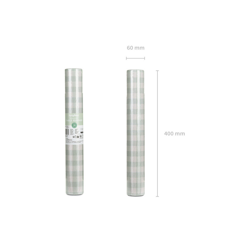 Nonwoven table Runner Grid, sage, 40x500cm Nonwoven table Runner Grid, sage, 40x500cm