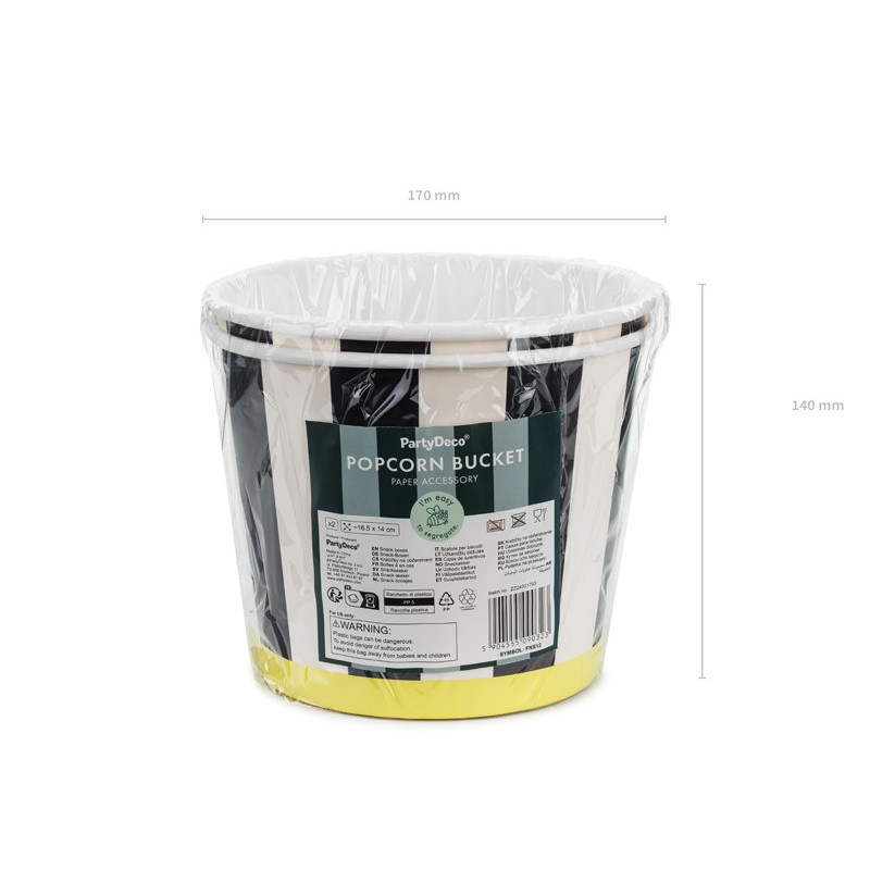 Snack Buckets Stripes, 14 cm, mix (1 pkt / 2 pc.) Snack Buckets Stripes, 14 cm, mix (1 pkt / 2 pc.)