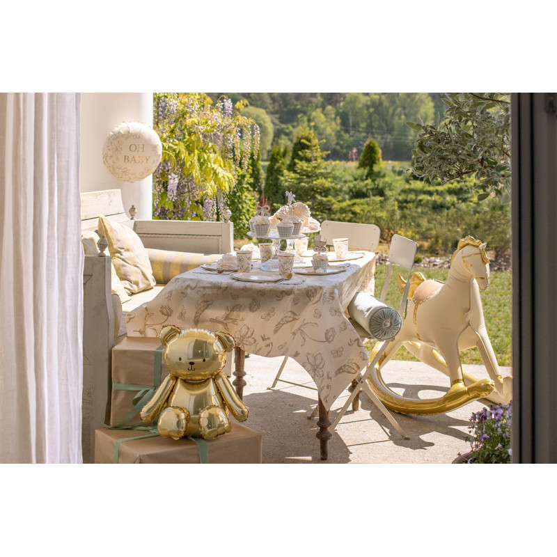 Tablecloth Beige Flowers, 180x120 cm Tablecloth Beige Flowers, 180x120 cm