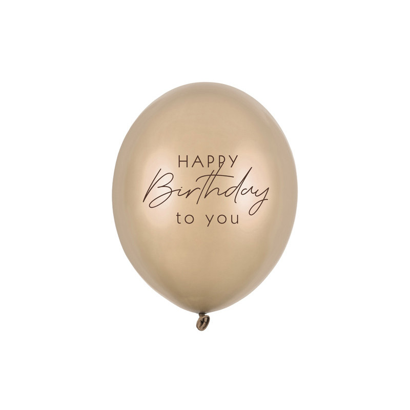 Balloons 30 cm, Happy Birthday, Metallic Cold Gold (1 pkt / 50 pc.) Balloons 30 cm, Happy Birthday, Metallic Cold Gold (1 pkt / 50 pc.)