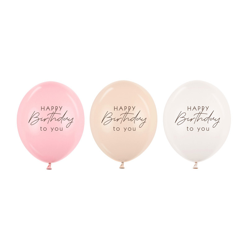 Balloons 30 cm, Happy Birthday, pink mix (1 pkt / 50 pc.) Balloons 30 cm, Happy Birthday, pink mix (1 pkt / 50 pc.)