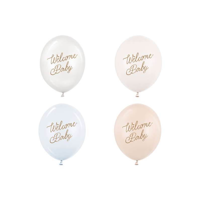Balloons 30 cm, Welcome Baby, blue mix (1 pkt / 50 pc.) Balloons 30 cm, Welcome Baby, blue mix (1 pkt / 50 pc.)