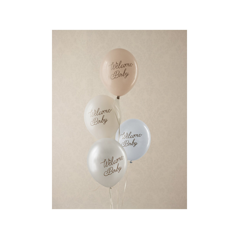 Balloons 30 cm, Welcome Baby, blue mix (1 pkt / 6 pc.) Balloons 30 cm, Welcome Baby, blue mix (1 pkt / 6 pc.)