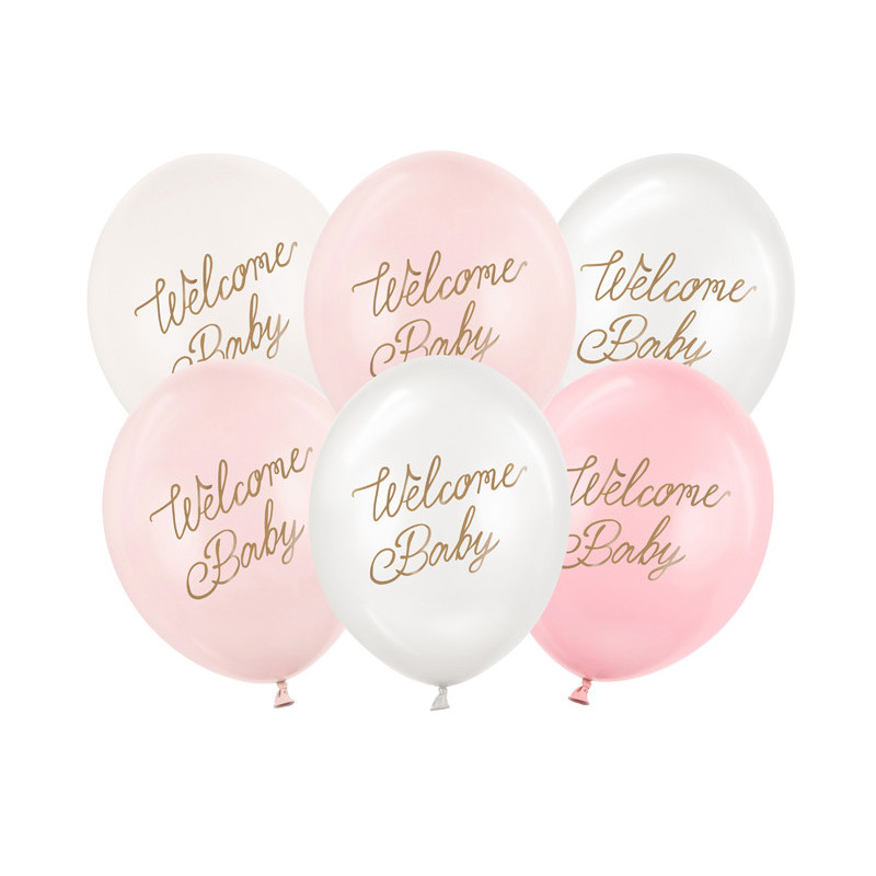 Balloons 30 cm, Welcome Baby, pink mix (1 pkt / 6 pc.) Balloons 30 cm, Welcome Baby, pink mix (1 pkt / 6 pc.)