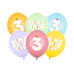 Balloons 30 cm, 3, mix (1 pkt / 6 pc.) Balloons 30 cm, 3, mix (1 pkt / 6 pc.)