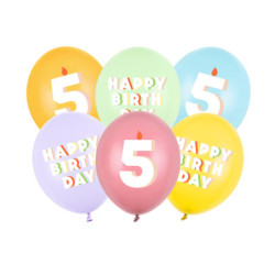 Balloons 30 cm, 5, mix (1 pkt / 6 pc.) Balloons 30 cm, 5, mix (1 pkt / 6 pc.)