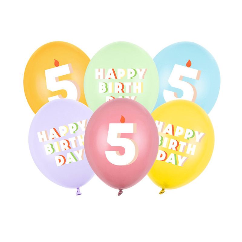 Balloons 30 cm, 5, mix (1 pkt / 6 pc.) Balloons 30 cm, 5, mix (1 pkt / 6 pc.)