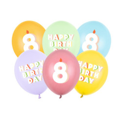 Balloons 30 cm, 8, mix (1 pkt / 6 pc.) Balloons 30 cm, 8, mix (1 pkt / 6 pc.)