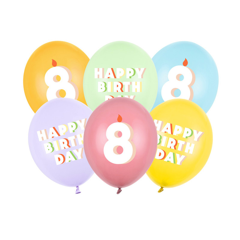 Balloons 30 cm, 8, mix (1 pkt / 6 pc.) Balloons 30 cm, 8, mix (1 pkt / 6 pc.)