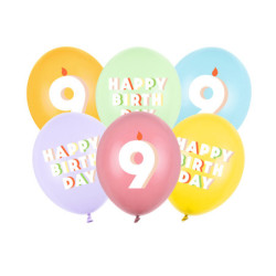 Balloons 30 cm, 9, mix (1 pkt / 6 pc.) Balloons 30 cm, 9, mix (1 pkt / 6 pc.)