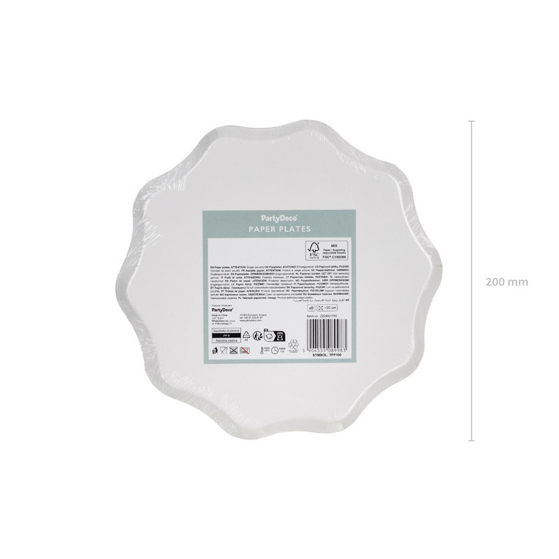 Plates Flowers, 20 cm, mix (1 pkt / 6 pc.) Plates Flowers, 20 cm, mix (1 pkt / 6 pc.)