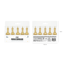 5 stk. Penislys guld 5 stk. Penislys guld