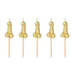 5 stk. Penislys guld 5 stk. Penislys guld