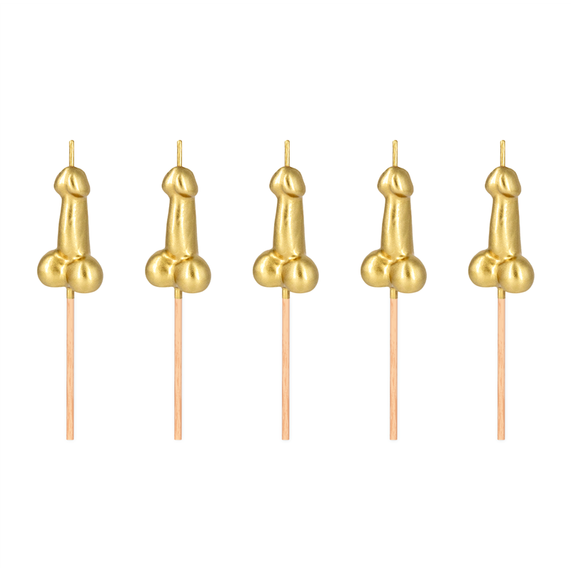 5 stk. Penislys guld 5 stk. Penislys guld
