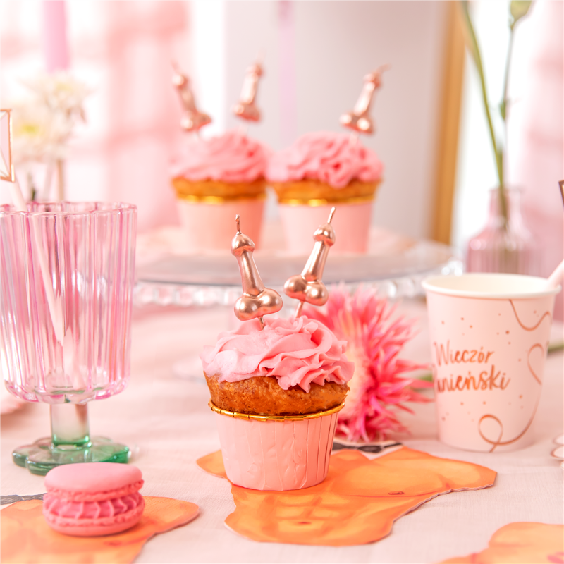 5 stk. Penislys metallic rose guld – Sjov kagepynt til polterabend & festlig stemning 5 stk. Penislys metallic rose guld – Sjov kagepynt til polterabend & festlig stemning