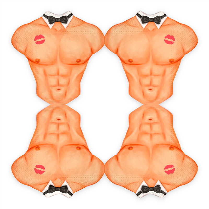 10 stk. Servietter til en polterabend, Servietter formet som en mandlig torso. 10 stk. Servietter til en polterabend, Servietter formet som en mandlig torso.