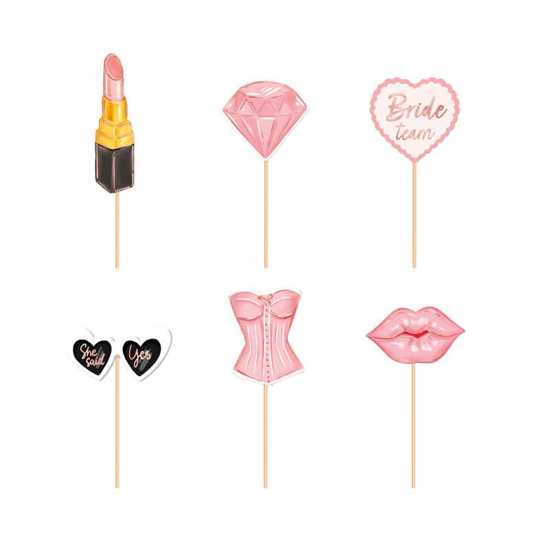 6 stk. Cupcake Skilte Bride Team Mix – Perfekt til Polterabend Dekoration 6 stk. Cupcake Skilte Bride Team Mix – Perfekt til Polterabend Dekoration