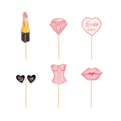 6 stk. Cupcake Skilte Bride Team Mix – Perfekt til Polterabend Dekoration 6 stk. Cupcake Skilte Bride Team Mix – Perfekt til Polterabend Dekoration