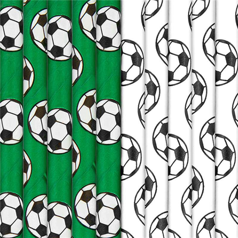 10 stk Knæksugerør Papir Fodbold tema 10 stk Knæksugerør Papir Fodbold tema