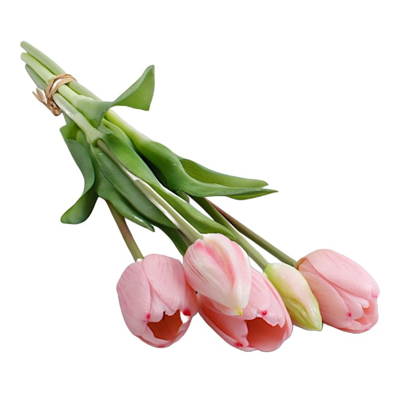 1 stk. Tulipanbuket med 5 kunstige blomster i elegant lyserød – 38 cm 1 stk. Tulipanbuket med 5 kunstige blomster i elegant lyserød – 38 cm
