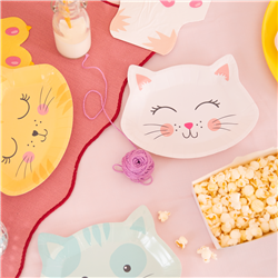 6 stk Paptallerken kat 20,5 x 15 cm 6 stk Paptallerken kat 20,5 x 15 cm